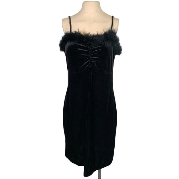 Vintage Stella Velvet Sleeveless Mini Dress Size Medium - Picture 7 of 9